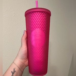 Starbucks 24oz 2021 Matte Hot Pink Jelly Studded Tumbler